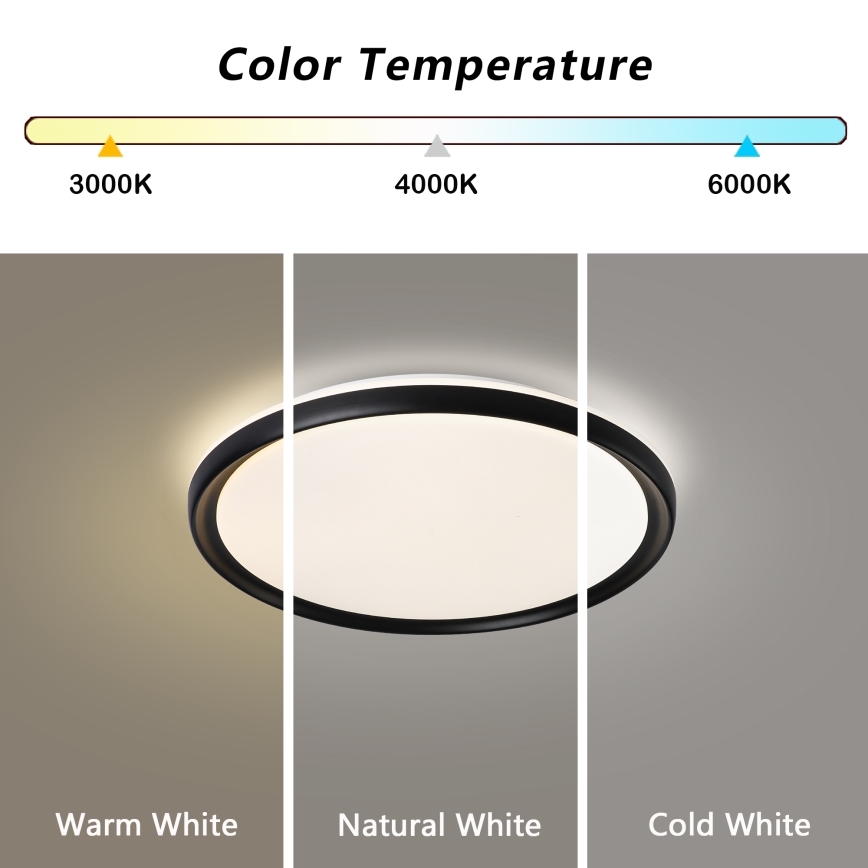 Brilagi - RIVO LED griestu gaismeklis ar regulējamu spilgtumu LED/72W/230V 3000-6000K melns Ø 50 cm + tālvadības pults