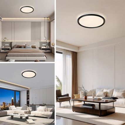 Brilagi - RIVO LED griestu gaismeklis ar regulējamu spilgtumu LED/72W/230V 3000-6000K melns Ø 50 cm + tālvadības pults