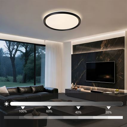 Brilagi - RIVO LED griestu gaismeklis ar regulējamu spilgtumu LED/72W/230V 3000-6000K melns Ø 50 cm + tālvadības pults
