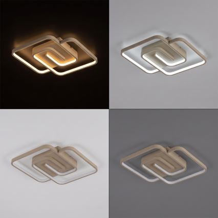 BRILAGI - LED griestu gaismeklis ar regulējamu spilgtumu VELO LED/64W/230V 3000-6500K 48x48 cm bēša + ar tālvadības pulti
