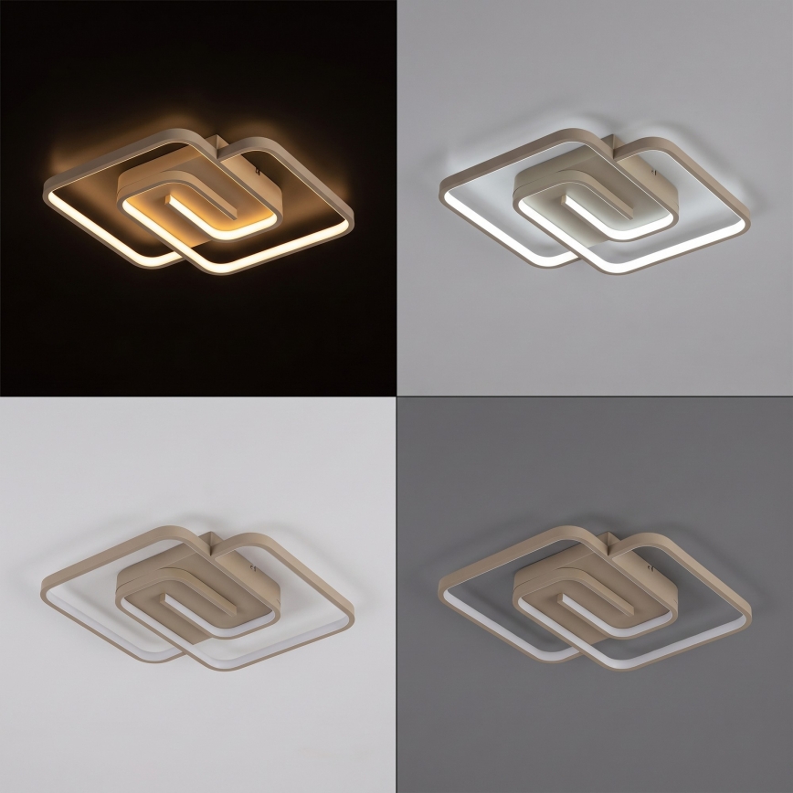 BRILAGI - LED griestu gaismeklis ar regulējamu spilgtumu VELO LED/64W/230V 3000-6500K 48x48 cm bēša + ar tālvadības pulti