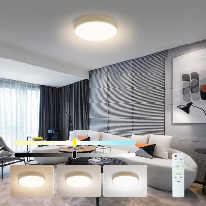 Brilagi - LED regulējama griestu lampas POOL LED/36W/230V 3000-6000K ø 30 cm bēša + tālvadības pults