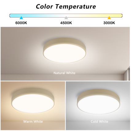 Brilagi - LED regulējama griestu lampas POOL LED/36W/230V 3000-6000K ø 30 cm bēša + tālvadības pults