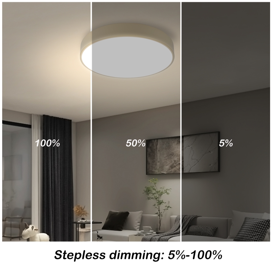 Brilagi - LED regulējama griestu lampas POOL LED/36W/230V 3000-6000K ø 30 cm bēša + tālvadības pults