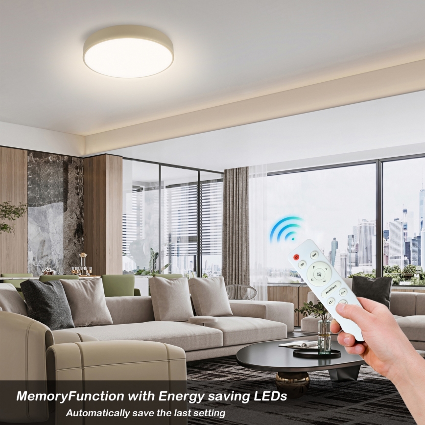 Brilagi - LED regulējama griestu lampas POOL LED/36W/230V 3000-6000K ø 30 cm bēša + tālvadības pults