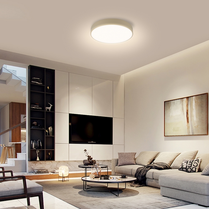 Brilagi - LED regulējama griestu lampas POOL LED/36W/230V 3000-6000K ø 30 cm bēša + tālvadības pults