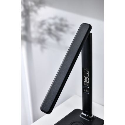 Brilagi - LED regulējamā galda lampa ar bezvadu QI uzlādi un USB REGINA LED/8,5W/230V melna