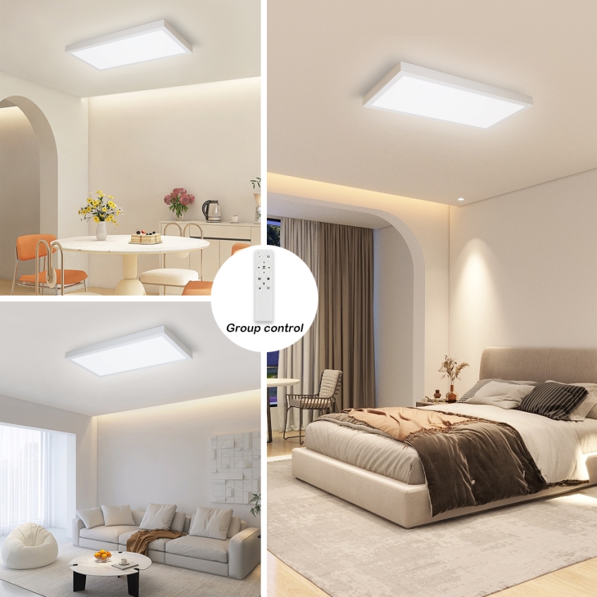 Brilagi - LED Regulējama griestu lampa FRAME SMART LED/30W/230V 30x60 cm 3000-6000K IP44 baltā + tālvadības pults