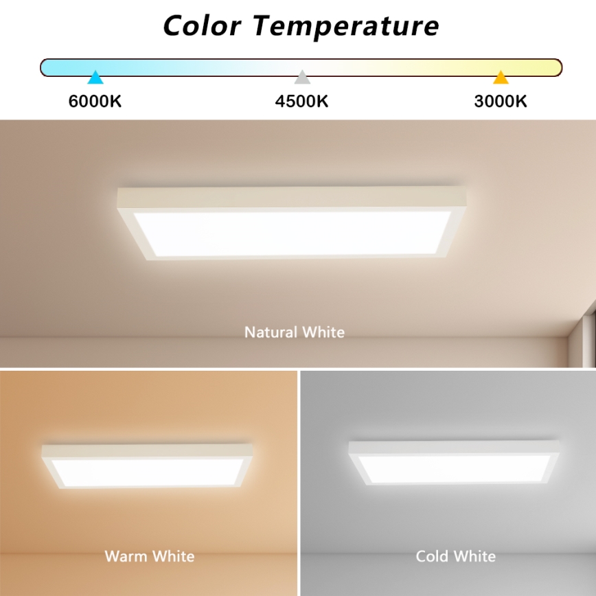 Brilagi - LED Regulējama griestu lampa FRAME SMART LED/30W/230V 30x60 cm 3000-6000K IP44 baltā + tālvadības pults