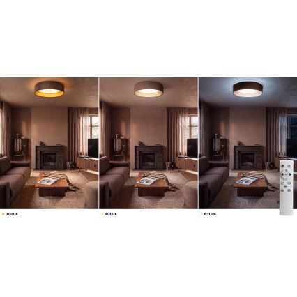 BRILAGI - LED regulējama griestu lampa VELVET SMART VARI LED/24W/230V 3000-6500K Ø 45 cm brūna/zelta + ar tālvadības pulti