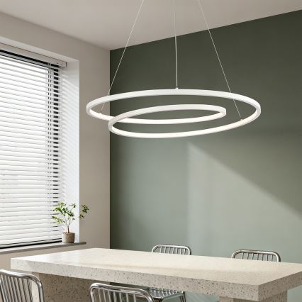 Brilagi - LED aptumšojams lustrs uz troses TWISTER LED/105W/230V 3000-6000K Ø100 cm balts + tālvadības pults
