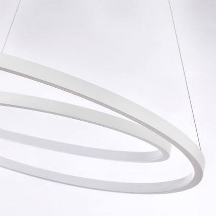 Brilagi - LED aptumšojams lustrs uz troses TWISTER LED/105W/230V 3000-6000K Ø100 cm balts + tālvadības pults