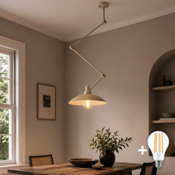 BRILAGI - LED regulējama lustra uz stieņa IRONBEAM 1xE27/60W/230V bēša
