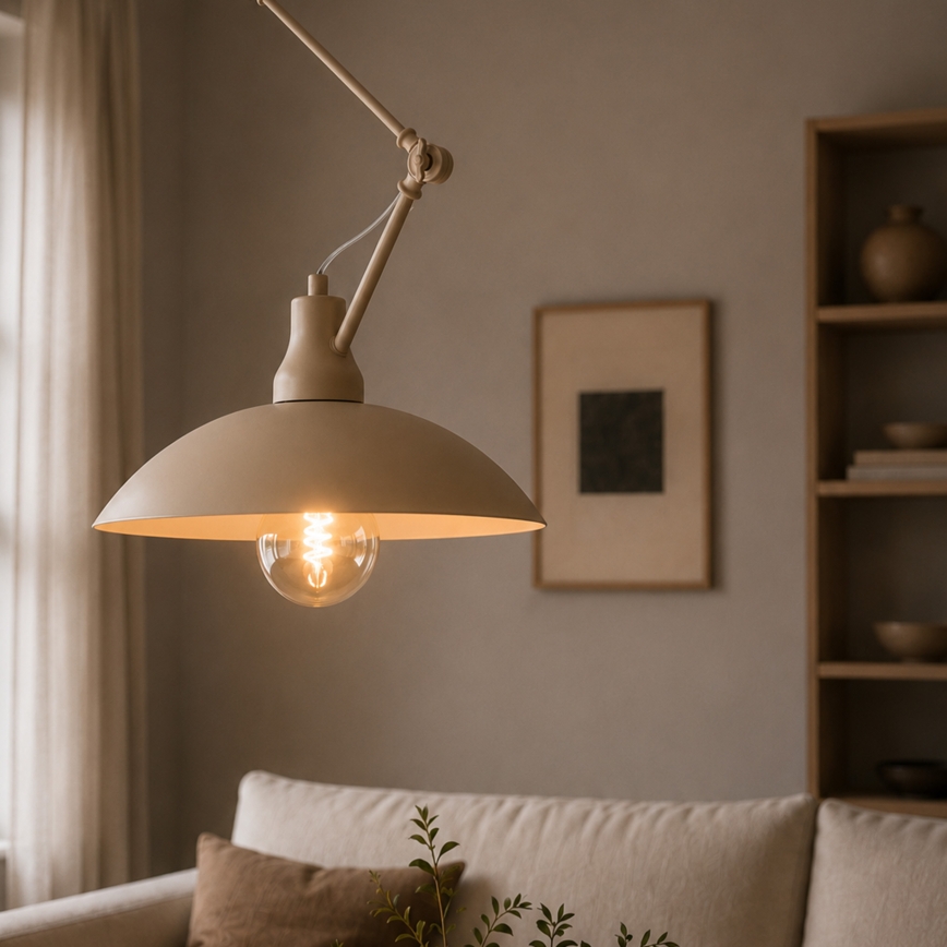 BRILAGI - LED regulējama lustra uz stieņa IRONBEAM 1xE27/60W/230V bēša