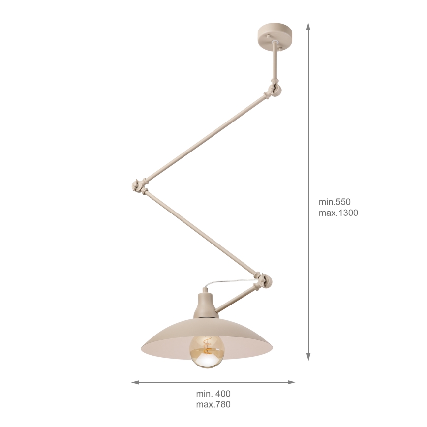 BRILAGI - LED regulējama lustra uz stieņa IRONBEAM 1xE27/60W/230V bēša