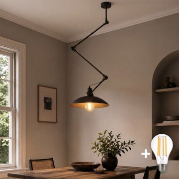 BRILAGI - LED regulējama lustra uz stieņa IRONBEAM 1xE27/60W/230V melna