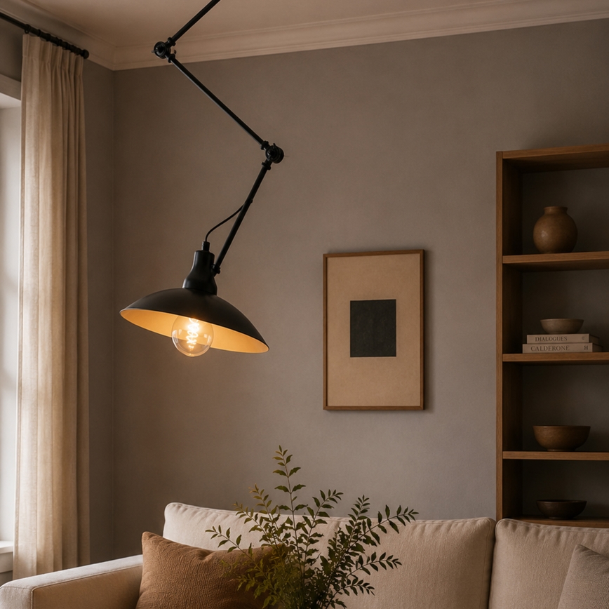 BRILAGI - LED regulējama lustra uz stieņa IRONBEAM 1xE27/60W/230V melna