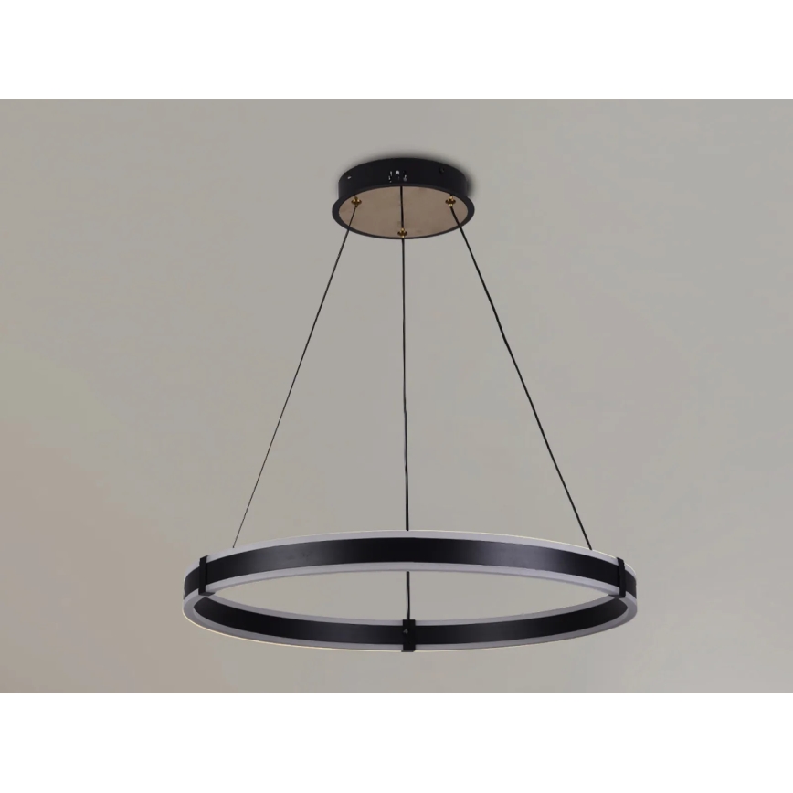 Brilagi - LED dimmējama lustra uz troses CIRCLE LED/85W/230V 3000-6500K diam. 60 cm melna/zelta + tālvadības pults