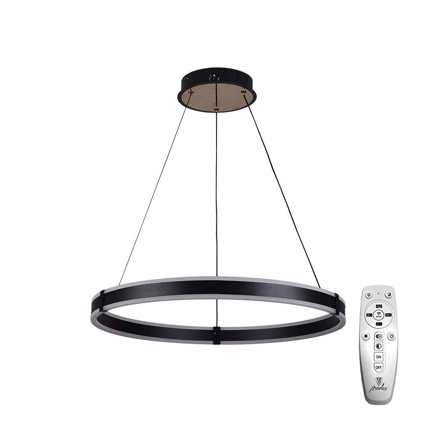Brilagi - LED dimmējama lustra uz troses CIRCLE LED/85W/230V 3000-6500K diam. 60 cm melna/zelta + tālvadības pults