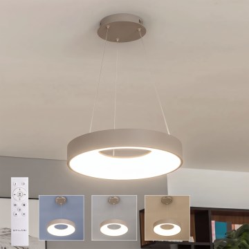 BRILAGI - LED regulējama lustra uz troses FALCON II LED/67W/230V 3000-6500K Ø 40 cm bēša + tālvadības pults
