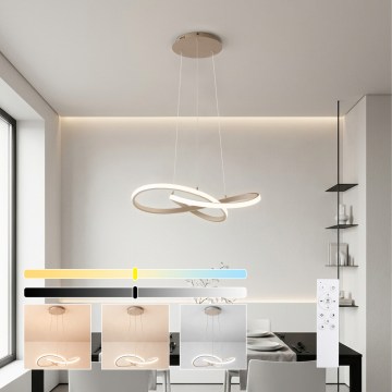 Brilagi - LED regulējamā lustra uz troses INFINITY LED/55W/230V 3000-6000K 50x50 cm bēša + ar tālvadības pulti