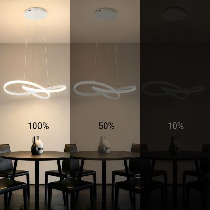 BRILAGI - LED regulējama lustra uz troses INFINITY LED/55W/230V 3000-6000K 50x50 cm balta + ar tālvadības pulti