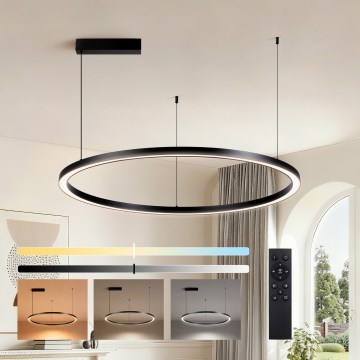 Brilagi - LED regulējama lustra uz troses PORTOFINO LED/60W/230V 3000-6000K Ø 80 cm melna + tālvadības pults