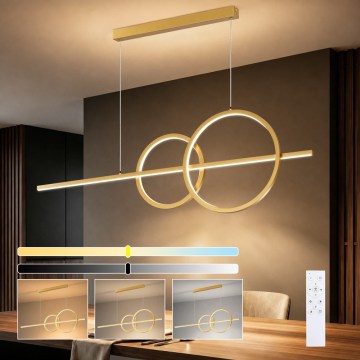 BRILAGI - LED regulējama lustra uz troses SIGNATURE LED/53W/230V 3000-6000K 120 cm zelta krāsā + tālvadības pults