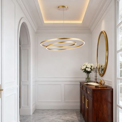 Brilagi - TWISTER LED lustrs uz troses, ar regulējamu spilgtumu, LED/105W/230V 3000-6000K Ø 100 cm zelta + tālvadības pults