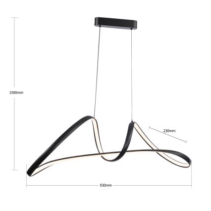 Brilagi - LED regulējama lustra uz kabeļa TWISTER LED/60W/230V 3000-6000K melna + tālvadība