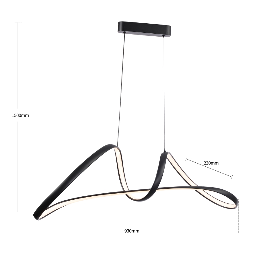 Brilagi - LED regulējama lustra uz kabeļa TWISTER LED/60W/230V 3000-6000K melna + tālvadība