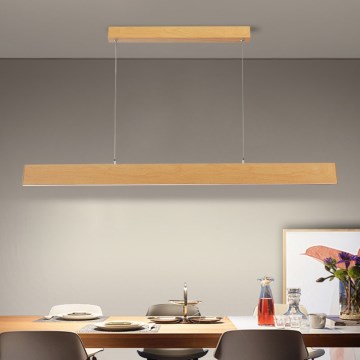 Brilagi - LED regulējamā pakaramā lustra uz troses SLIMLINE LED/40W/230V 3000-6000K ozola dekors + tālvadības pults