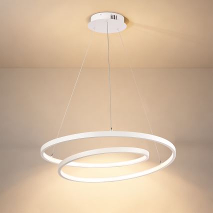 Brilagi - LED dimējama lustra uz vada TWISTER LED/48W/230V 3000-6000K Ø 50 cm balta + tālvadības pults