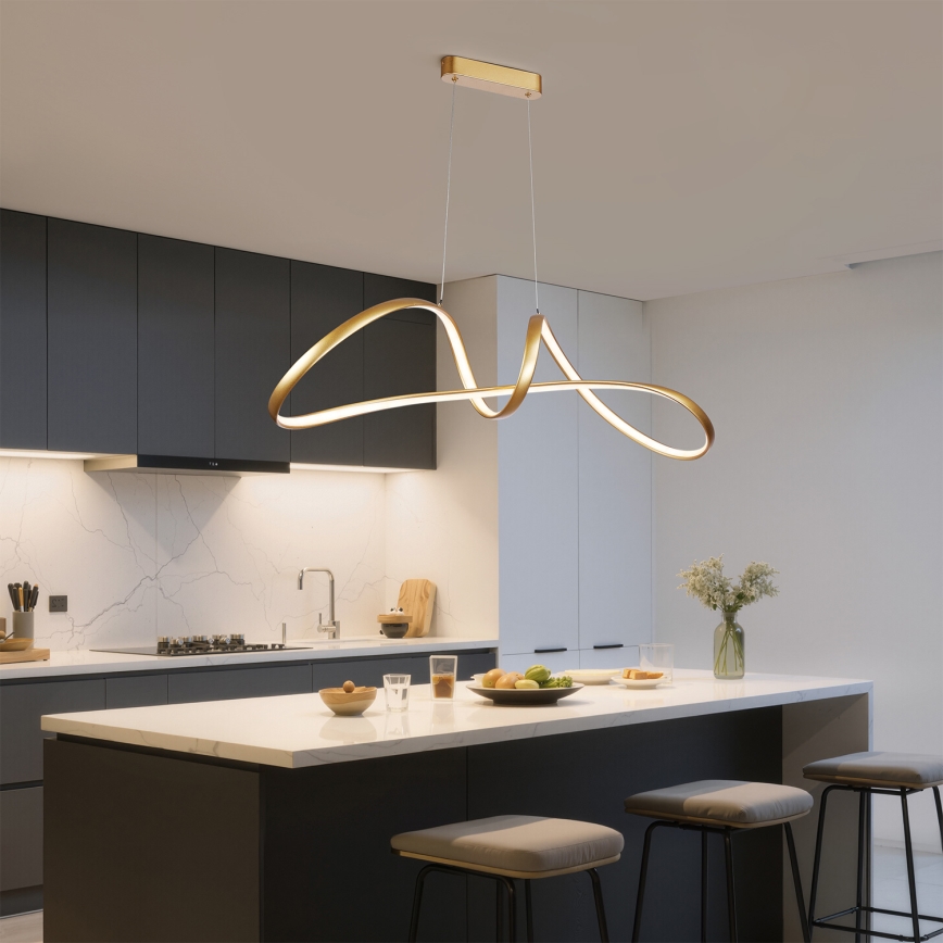 Brilagi - LED regulējama lustra uz kabeļa TWISTER LED/60W/230V 3000-6000K zelta krāsā + tālvadības pults