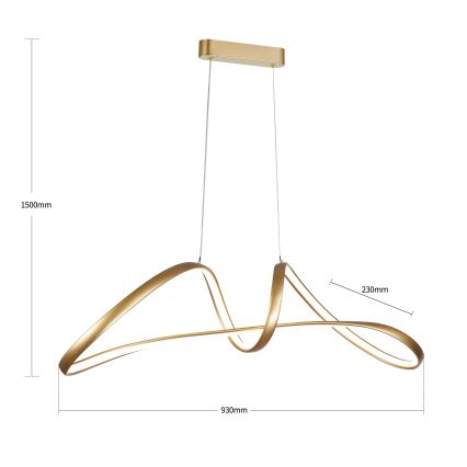 Brilagi - LED regulējama lustra uz kabeļa TWISTER LED/60W/230V 3000-6000K zelta krāsā + tālvadības pults