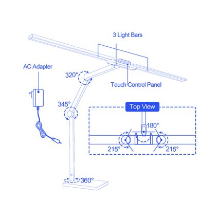 Brilagi - LED skārienvadāma regulējama galda lampa VARIO LED/24W/230V 3000-6500K CRI 92 balta
