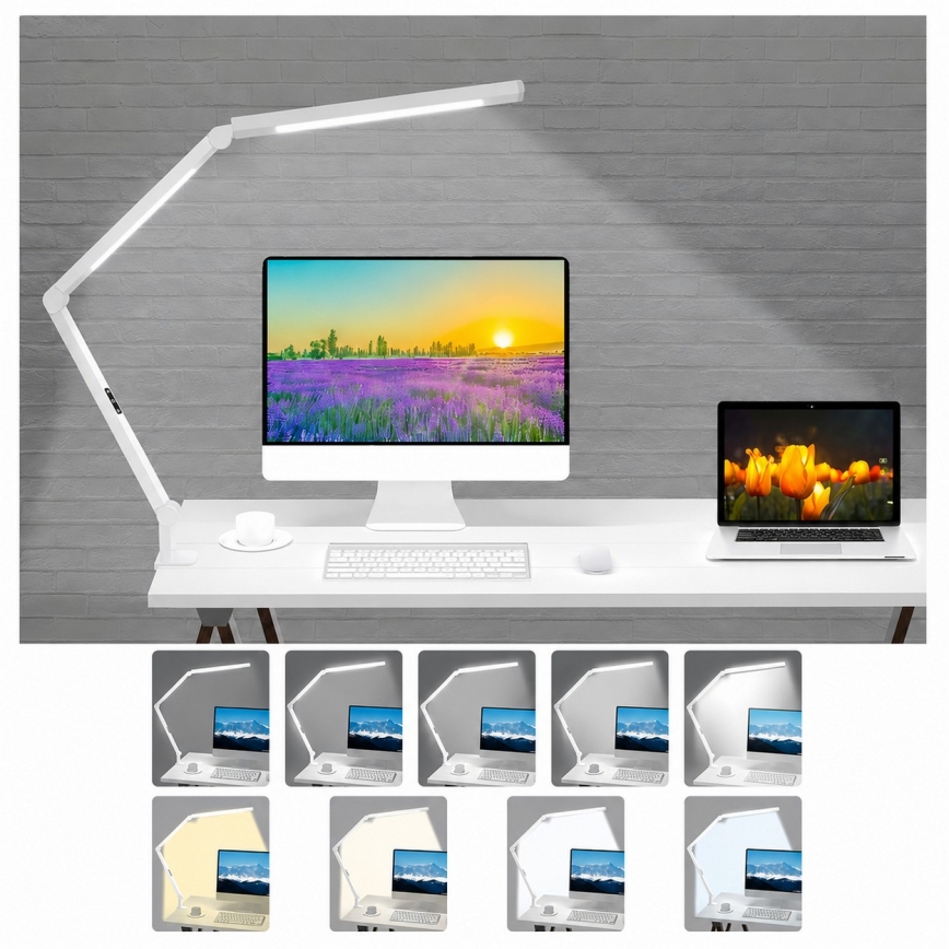 Brilagi - LED dimmējama skārienjūtīga lokana galda lampa VARIO LED/12W/230V 3000/4000/5000/6500K CRI 92 balta