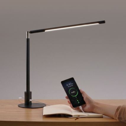 Brilagi - LED regulējama skārienvadāma galda lampa ar USB portiem VARIO LED/7W/230V 3000-6500K CRI 96 melna