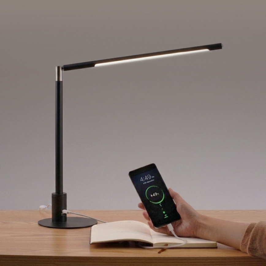 Brilagi - LED regulējama skārienvadāma galda lampa ar USB portiem VARIO LED/7W/230V 3000-6500K CRI 96 melna