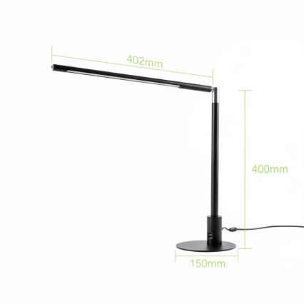 Brilagi - LED regulējama skārienvadāma galda lampa ar USB portiem VARIO LED/7W/230V 3000-6500K CRI 96 melna
