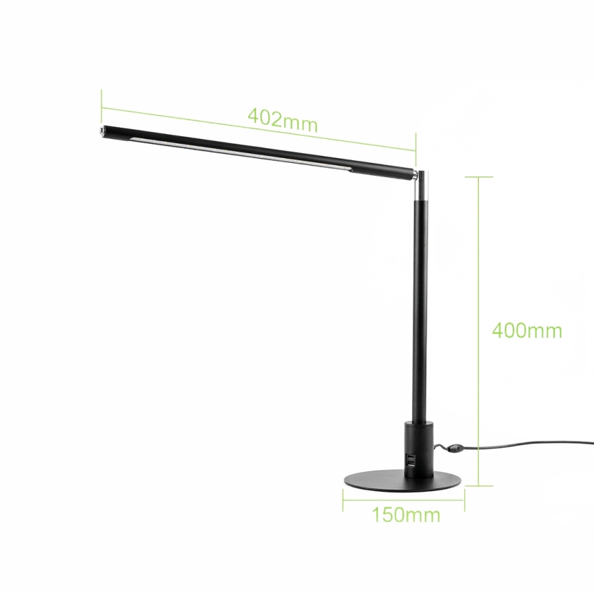 Brilagi - LED regulējama skārienvadāma galda lampa ar USB portiem VARIO LED/7W/230V 3000-6500K CRI 96 melna