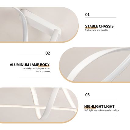 Brilagi - LED regulējama virsmas griestu lampa TWISTER LED/60W/230V 3000-6000K balta + tālvadība