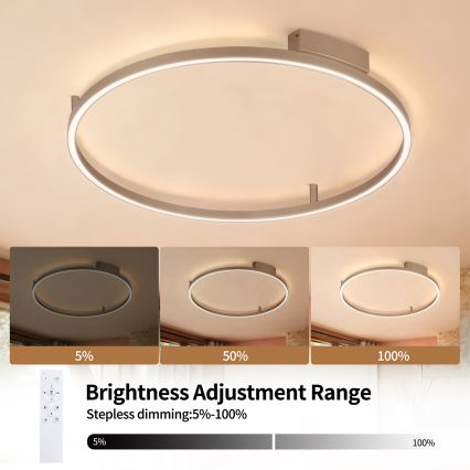 BRILAGI - Regulējams LED griestu gaismeklis PORTOFINO LED/60W/230V 3000-6000K diametrs 80 cm bēšs + ar tālvadības pulti