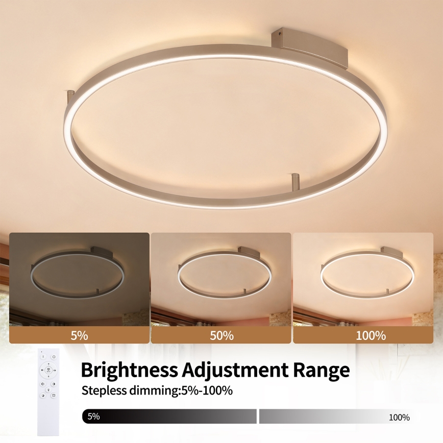 BRILAGI - Regulējams LED griestu gaismeklis PORTOFINO LED/60W/230V 3000-6000K diametrs 80 cm bēšs + ar tālvadības pulti