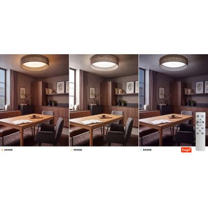 BRILAGI - LED aptumšojams griestu gaismeklis VELVET SMARTIX LED/36W/230V 3000-6000K diametrs 55 cm brūns Wi-Fi Tuya Beacon + tālvadība