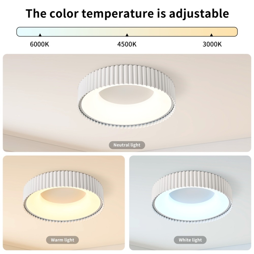 BRILAGI - LED regulējams griestu gaismeklis FALCON MODERN LED/30W/230V 3000-6000K pr. 40 cm balts + tālvadība