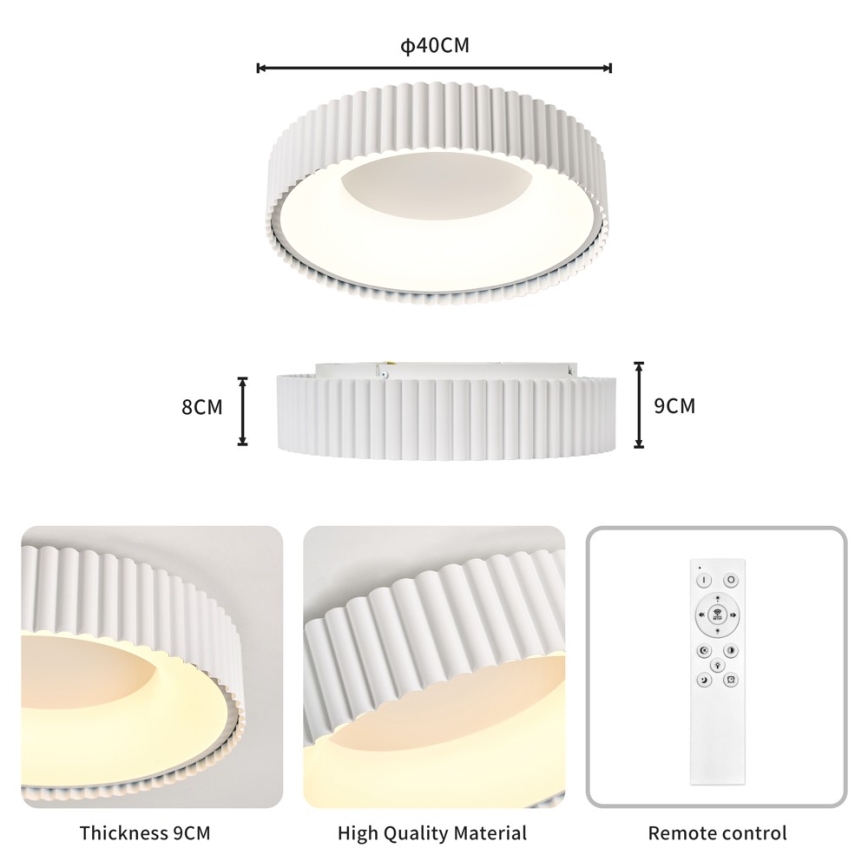 BRILAGI - LED regulējams griestu gaismeklis FALCON MODERN LED/30W/230V 3000-6000K pr. 40 cm balts + tālvadība