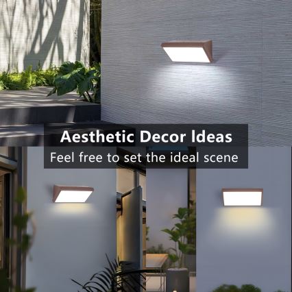 Brilagi - LED ar regulējamu spilgtumu āra sienas gaismeklis TRIANGLE 1xE27/6W/230V 2700-6500K IP65 brūns
