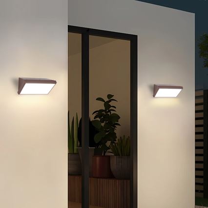 Brilagi - LED ar regulējamu spilgtumu āra sienas gaismeklis TRIANGLE 1xE27/6W/230V 2700-6500K IP65 brūns