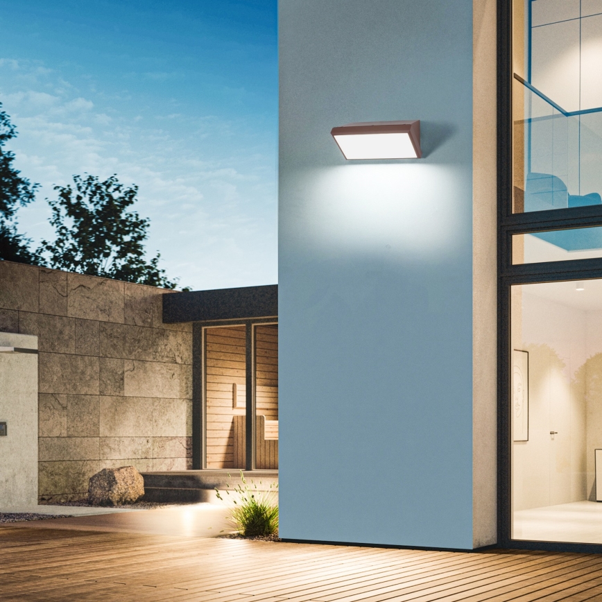Brilagi - LED ar regulējamu spilgtumu āra sienas gaismeklis TRIANGLE 1xE27/6W/230V 2700-6500K IP65 brūns